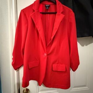 Soho Bold Red Women's Single-Button Blazer